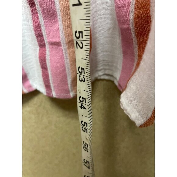 Soft Surroundings Multi Color Stripe Roll Tab Dress South Coast Women's Large - Picture 7 of 9